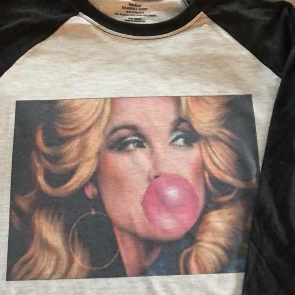 NEW! Dolly sublimation baseball t shirt.